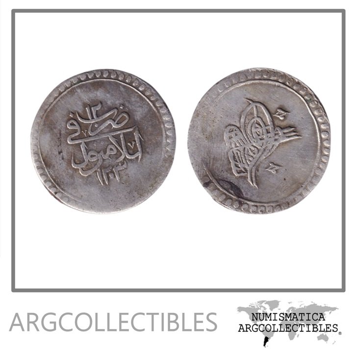 Imperio Otomano Moneda 2 Kurus 1789 Plata 465 Sultan Selim III KM-504 F+