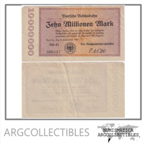 Alemania Billete 10.000.000 Marcos 1923 P-S-1014 XF (Reichsbahn)