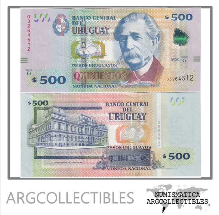 Uruguay Billete 500 Pesos 2020 P-97 UNC (Serie G)