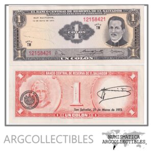 El Salvador Billete 1 Colon 1970 P-110b AU (Serie TM)
