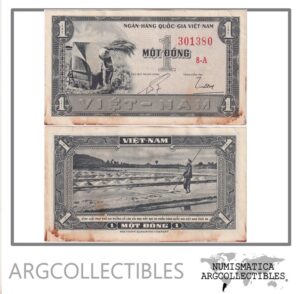 Vietnam del Sur Billete 1 Dong 1955 P-11 AU (Manchado)