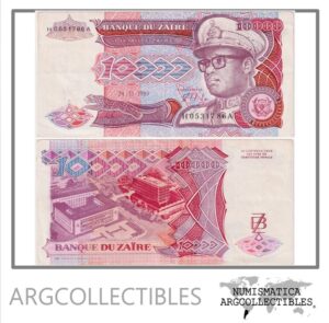 Zaire Billete 10.000 Zaires 1989 P-38 VF+