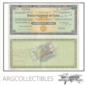 Cuba Billete 50 Pesos 1988 Travel Cheque AU (Serie C)