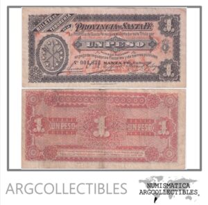 Argentina Billete 1 Peso 1890 P-S-2214/B-SFE-270 VF+ (Santa Fe)