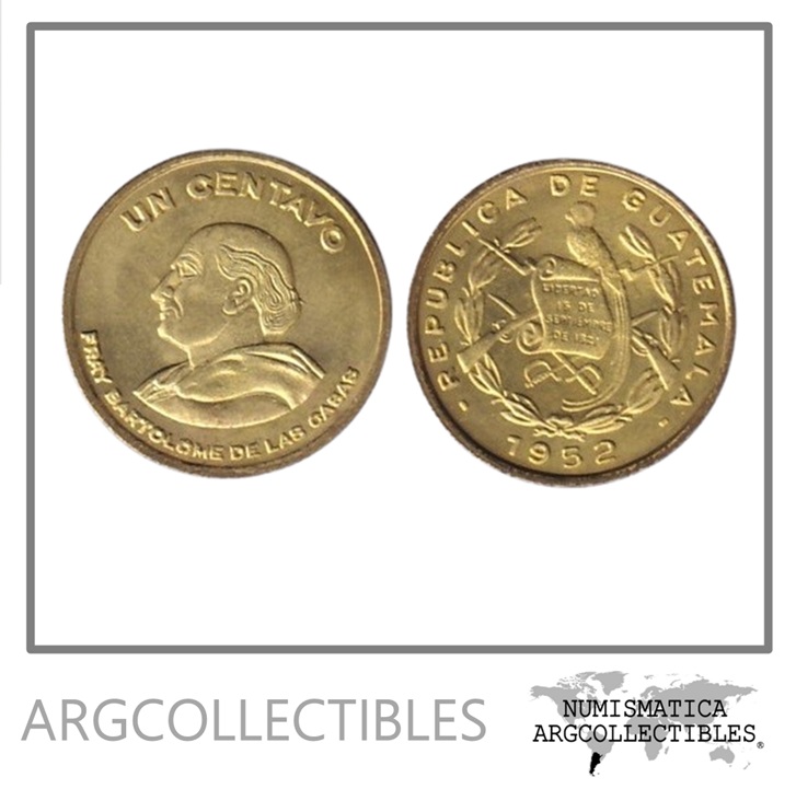 Guatemala Moneda 1 Centavo 1952 Laton KM-254 UNC