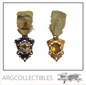 Uruguay Medalla Masonica 1950 Esmaltada Logia Silver River 3389 Montevideo