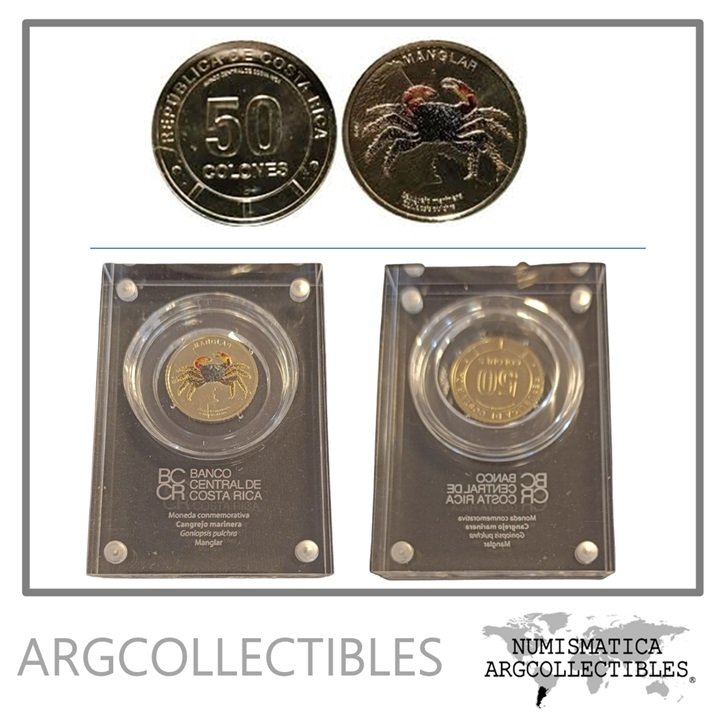 Costa Rica Moneda 50 Colones 2023 Fauna Cangrejo Niquel-Zinc-Cobre Color Proof