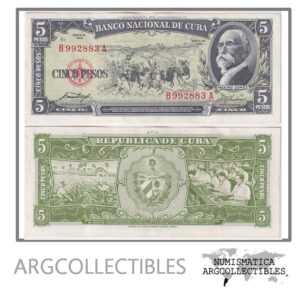 Cuba Billete 5 Pesos 1958 P-91a XF