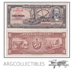 Cuba Billete 10 Pesos 1956 P-88b XF