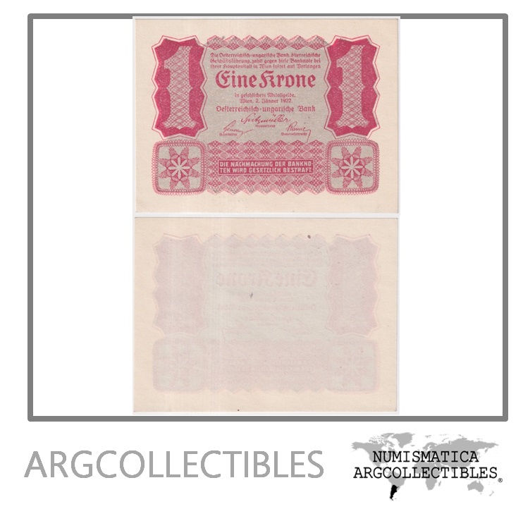 Austria Billete 1 Kronen 1922 P-73 UNC