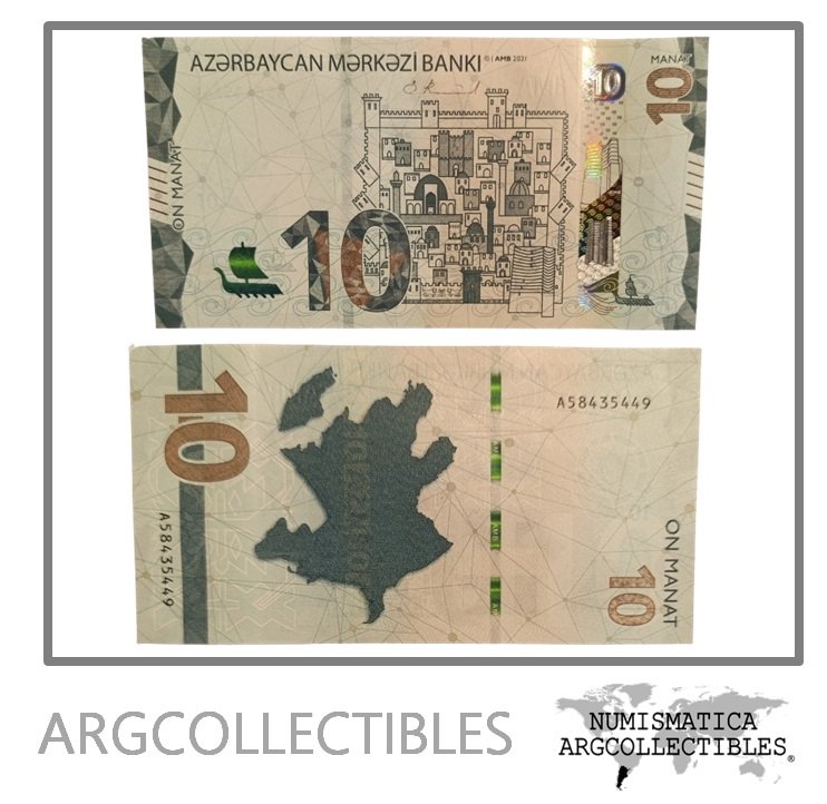 Azerbayan Billete 10 Manat 2021 P-40 UNC