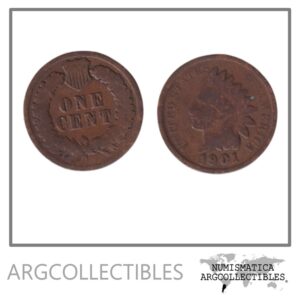 Usa Moneda 1 Centavo 1901 Bronce Indian Head KM-90a F+