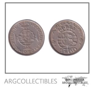 Angola Portuguesa Moneda 5 Escudos 1972 KM-81 Niquel VF+