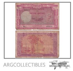 Vietnam del Sur Billete 10 Dong 1955 P-3 F