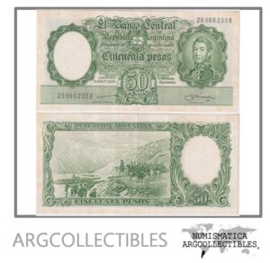 Argentina Billete 50 Pesos 1959 P-271a/BOT-1996 XF (Serie B) (Manchado)
