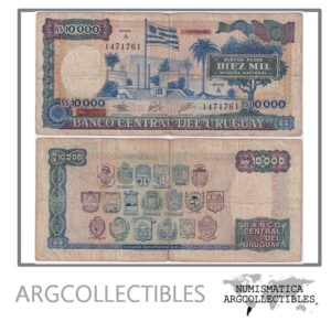 Uruguay Billete 10.000 Pesos 1987 P-67a/CR-26a F+ (Serie A)
