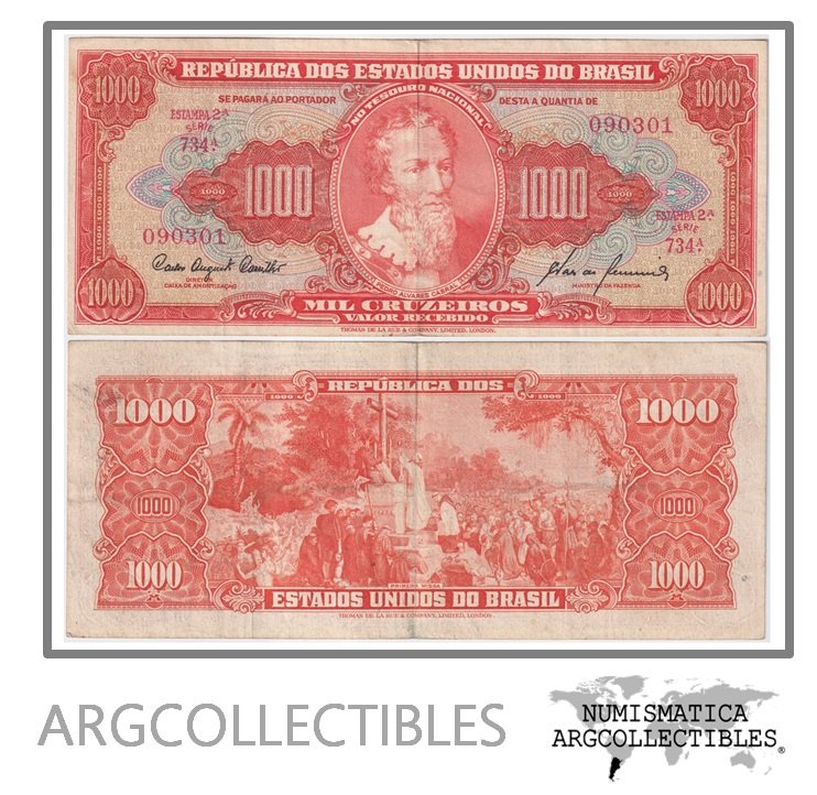 Brasil Billete 1.000 Cruzeiros 1960 P-165/C-105 VF+