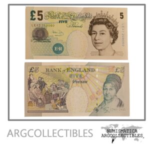 Inglaterra Billete 5 Pounds 2002 P-391 AU