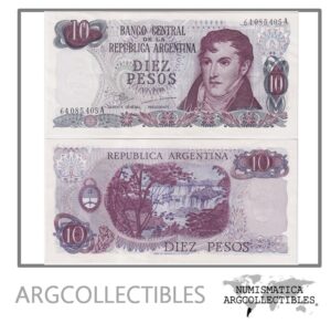 Argentina Billete 10 Pesos 1971 P-289/BOT-2339 AU (Serie A)