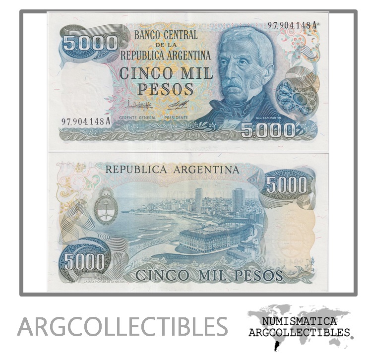Argentina Billete 5.000 Pesos 1980 P-305a/BOT-2469a XF+ (Serie A)