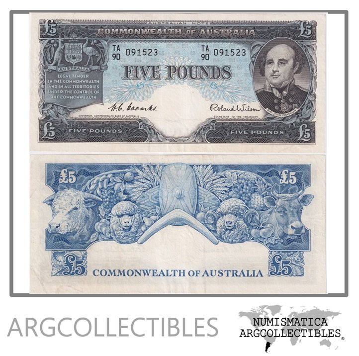 Australia Billete 5 Pounds 1954 P-31 XF