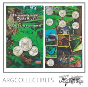 Album Vacio De Monedas Costa Rica 2023-2026 Coleccion Serie Animales 50 Colones