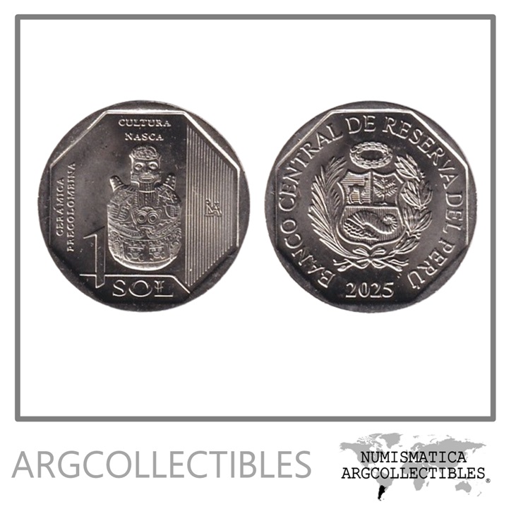 Peru Moneda 1 Sol 2025 Niquel-Cobre-Zinc Cultura Nasca UNC