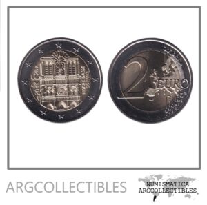 Francia Moneda 2 Euros 2025 Bimetalica Catedral de Notre-Dame UNC