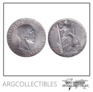 Italia Moneda 10 Liras 1936 Plata 835 KM-80 UNC