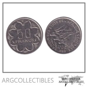 Estados Africa Central Moneda 50 Francos 1983 Niquel KM-11 XF
