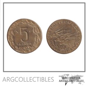 Estados Africa Central Moneda 5 Francos 1983 Laton KM-7 AU