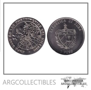 Cuba Moneda 1 Peso 1998 Expo 2000 Nuevo Milenio Niquel UC#104 UNC