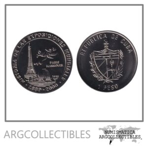 Cuba Moneda 1 Peso 1998 Expo Paris 1889 Niquel UC#106 UNC