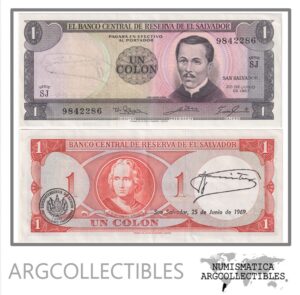 El Salvador Billete 1 Colon 1967 P-108 XF+ (Serie SJ)
