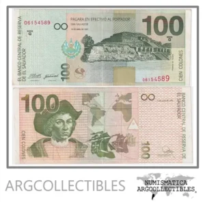 El Salvador Billete 100 Colones 1997 P-151a XF (Serie G)