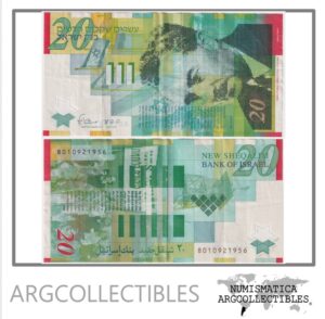 Israel Billete 20 Nuevos Shekels 2008 P-63 / 60 Aniversario VF+ (Polimero)