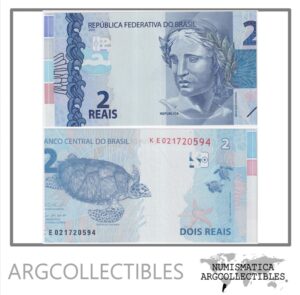 Brasil Billete 2 Reales 2010 P-252 UNC (Error de Corte)