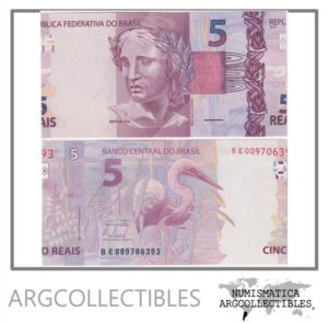 Brasil Billete 5 Reales 2010 P-253 UNC (Error de Corte)