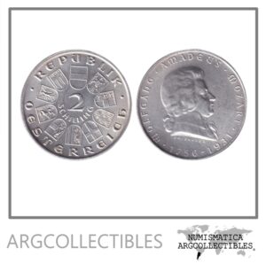 Austria Moneda 2 Shillings 1931 Wolfgang Amadeus Mozart Plata 640 KM-2847 AU