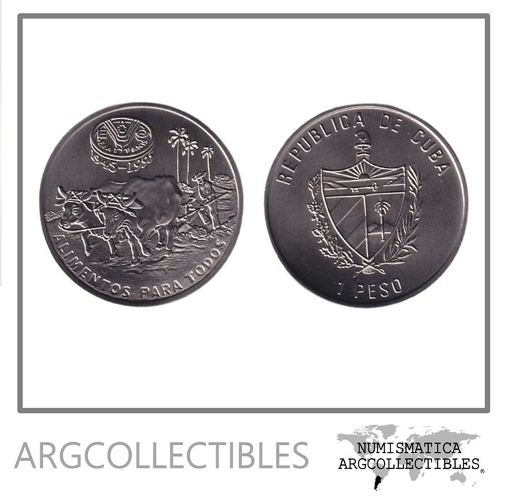 Cuba Moneda 1 Peso 1995 Niquel FAO KM-607 UNC