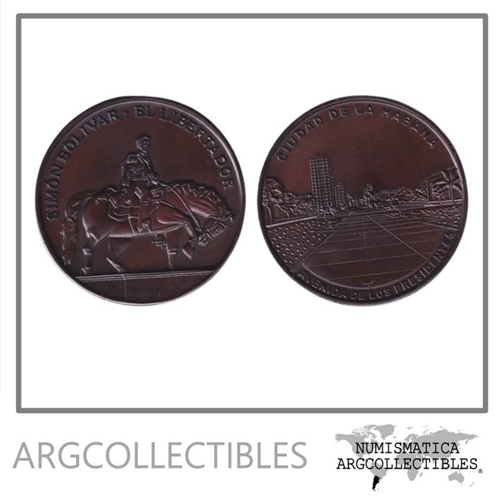 Cuba Medalla 2000 Monumento al Libertador Simon Bolivar Cobre UNC