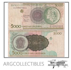 Brasil Billete 5.000 Cruzeiros 1990 P-227/C-222 VF