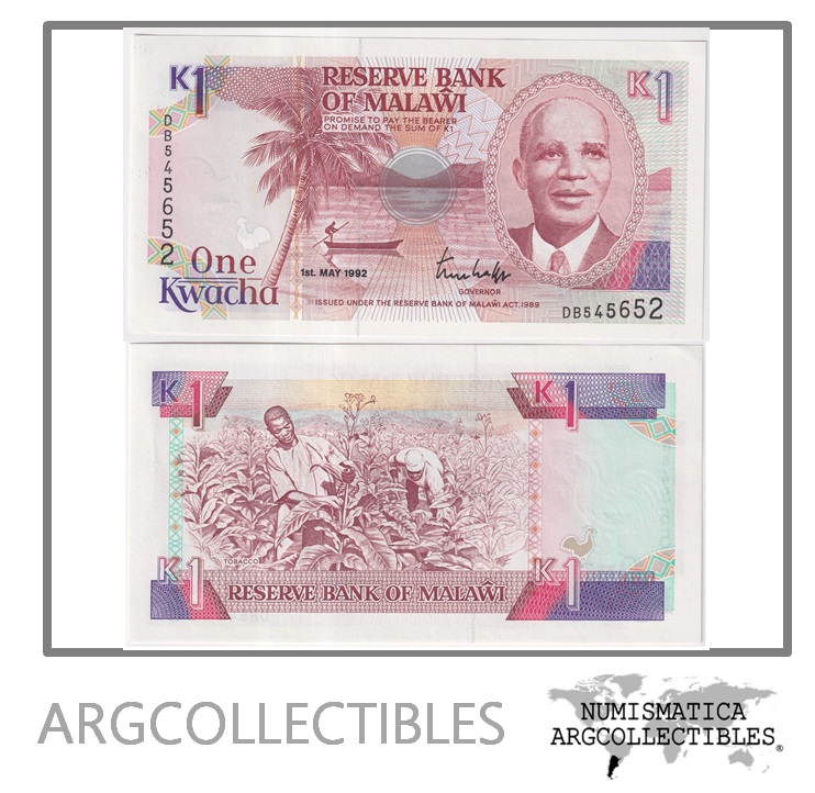 Malawi Billete 1 Kwacha 1992 P-23 UNC