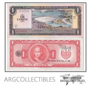 El Salvador Billete 1 Colon 1978 P-125a XF (Serie XJ)