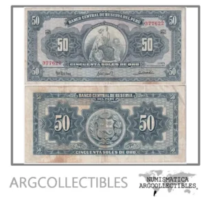 Peru Billete 50 Soles 1963 P-85 F+ (Manchado)