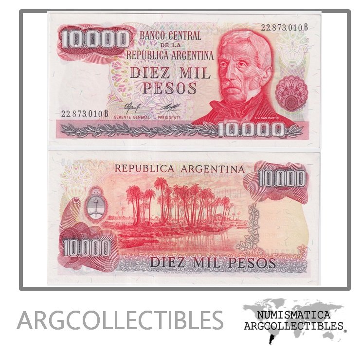 Argentina Billete 10.000 Pesos 1977 P-306/BOT-2482 UNC (Serie B)
