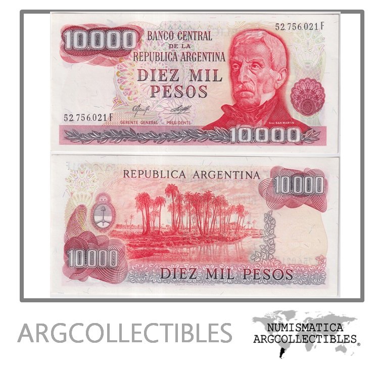 Argentina Billete 10.000 Pesos 1978 P-306/BOT-2488 UNC (Serie F)