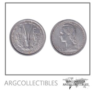 Africa Ecuatorial Francesa Moneda 1 Franco 1948 Aluminio KM-6 XF+