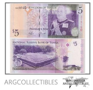 Tonga Billete 5 Paanga 2009 P-39 UNC