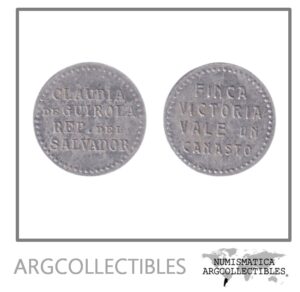 El Salvador Ficha Token 1 Canasto Finca Victoria Claudia de Guirola (Aluminio)